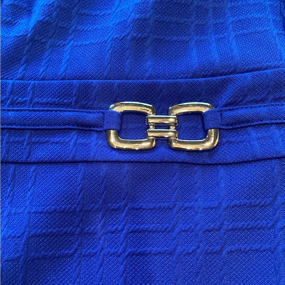 Encore dress. Size 4. Blue with weave design. - Picture 4 of 4